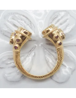 BAGUE MAHARADJAH - PÉRIDOT, AMÉTHYSTE, RHODOLITE ET ARGENT PLAQUÉ OR
