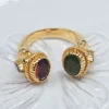 BAGUE MAHARADJAH - TOURMALINE ET ARGENT PLAQUÉ OR