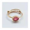 BAGUE PETITE PIERRE OVALE SERTIE QUARTZ FRAISE