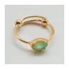 BAGUE PETITE PIERRE SERTIE OVALE CHRYSOPRASE