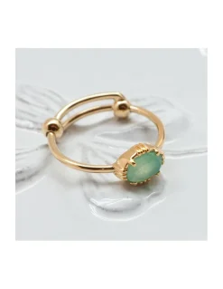 BAGUE PETITE PIERRE SERTIE OVALE CHRYSOPRASE