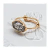BAGUE PIERRE OVALE HORIZONTALE QUARTZ RUTILE NOIR