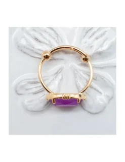 BAGUE PIERRE OVALE HORIZONTALE QUARTZ LAVANDE