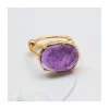 BAGUE PIERRE PLATE AMÉTHYSTE