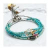 BARBS - BRACELET TOURMALINE (COULEUR AU CHOIX) ET TURQUOISES (LONG)