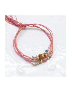 BBQ - BRACELET 4 PIERRES MIXE ET PERLES DORÉES