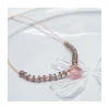 BEACH FRONT - BRACELET GRENATS CAMÉLÉON ET GOUTTE QUARTZ ROSE (COURT)