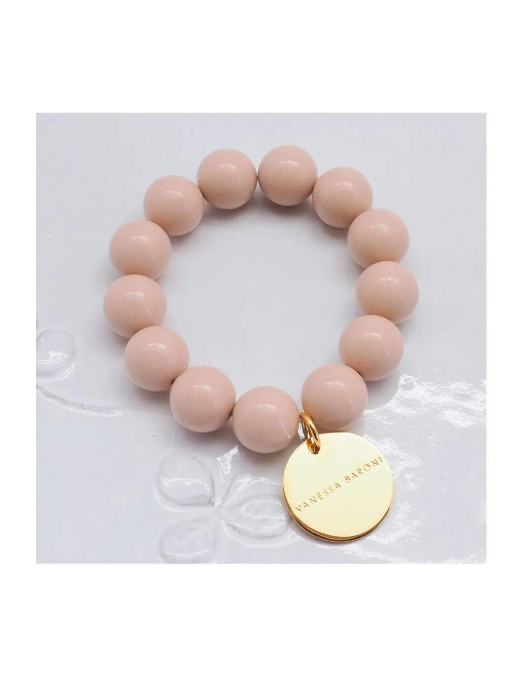 BEADS FLEX BRACELET - LIGHT ROSE