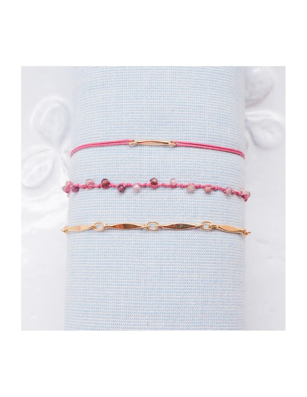 BEST - BRACELET FIL COULEUR VIEUX ROSE AU CHOIX (DE 20€ à 44€)