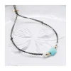 BIANCA - BRACELET AMAZONITE ET PERLES D'EAU DOUCE SUR TRESSE LUREX