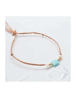 BIANCA - BRACELET AMAZONITE ET PERLES D'EAU DOUCE SUR TRESSE LUREX