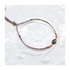 BIANCA - BRACELET ANDALOUSITE ET CORAIL BAMBOO SUR TRESSE LUREX