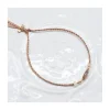 BIANCA - BRACELET ANDALOUSITE ET OPALES BLANCHES SUR TRESSE LUREX