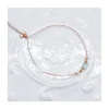 BIANCA - BRACELET AQUAMARINE ET PERLES DE CULTURE SUR CORDON LUREX