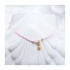 BIANCA - BRACELET CHARM ANANAS ET PERLES D'EAU DOUCE SUR TRESSE LUREX
