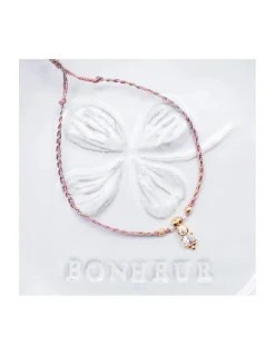 BIANCA - BRACELET CHARM CZ PERLES PLAQUÉES OR ET PERLES D'EAU DOUCE SUR LUREX TRESSÉ