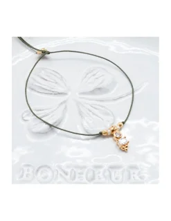 BIANCA - BRACELET CHARM CZ PERLES PLAQUÉES OR ET PERLES D'EAU DOUCE SUR FIL LUREX