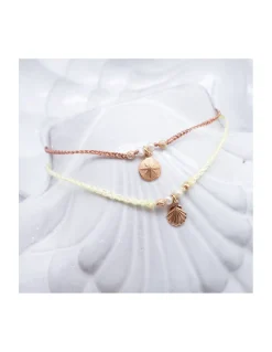 BIANCA - BRACELET CHARM MÉDAILLE ÉTOILE ET PERLES D'EAU DOUCE SUR TRESSE LUREX