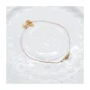 BIANCA - BRACELET DE CHEVILLE ANDALOUSITE ET OPALES BLANCHES SUR CORDON LUREX