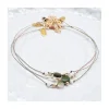 BIANCA - BRACELET DE CHEVILLE TOURMALINE (COULEUR AU CHOIX) ET PERLES DE CULTURE SUR CORDON LUREX
