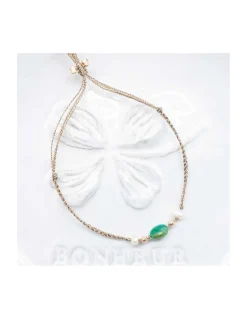 BIANCA - BRACELET OPALINE ET PERLES D'EAU DOUCE SUR TRESSE LUREX