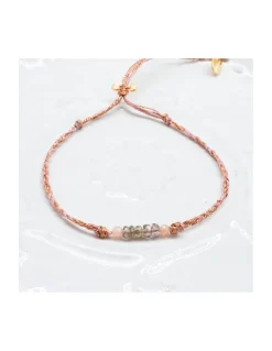 BIANCA - BRACELET PEACH MOONSTONES ET COLOR CHANGE GARNETS