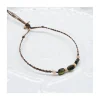BIANCA - BRACELET TOURMALINES CARRÉES, 2 PEACH MOONSTONES ET LANTERNES SUR CORDON LUREX