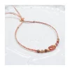 BIANCA - BRACELET TOURMALINE CARRÉE ET SPINELLES MULTICOLORES SUR CORDON LUREX
