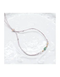BIANCA - BRACELET TOURMALINE PICASSO (COULEUR AU CHOIX) ET MORGANITES SUR TRESSE LUREX