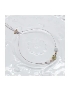 BIANCA - BRACELET TOURMALINE PICASSO (COULEUR AU CHOIX) ET MORGANITES SUR CORDON LUREX