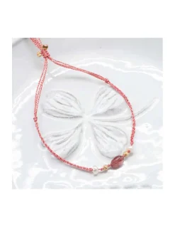 BIANCA - BRACELET TOURMALINE PICASSO ET PERLES D'EAU DOUCE SUR TRESSE LUREX