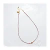 BIANCA - COLLIER ANDALOUSITE ET CORAIL BAMBOO SUR TRESSE LUREX
