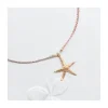 BIANCA - COLLIER CHARM AVEC GRANDE ÉTOILE DE MER FINE SUR CORDON LUREX