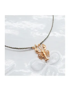 BIANCA - COLLIER CHARM AVEC GROS HOMARD SUR CORDON LUREX