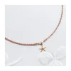 BIANCA - COLLIER CHARM AVEC MINI ÉTOILE DE MER SUR CORDON LUREX