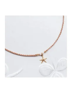 BIANCA - COLLIER CHARM AVEC MINI ÉTOILE DE MER SUR CORDON LUREX