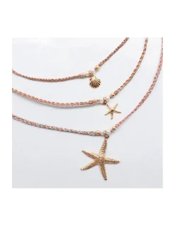 BIANCA - COLLIER CHARM AVEC MINI COQUILLE ST JACQUES SUR CORDON LUREX