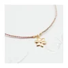 BIANCA - COLLIER CHARM FLEUR OCÉANE, PERLES D'EAU DOUCE ET PERLES PLAQUÉES OR SUR CORDON LUREX