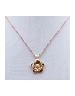 BIANCA - COLLIER CHARM FLEUR COEUR ZIRCONS