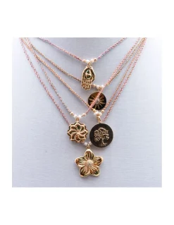 BIANCA - COLLIER CHARM FLEUR COEUR ZIRCONS