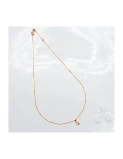 BIANCA - COLLIER CHARM ZIRCON SUR CHAÎNE PLAQUÉE OR