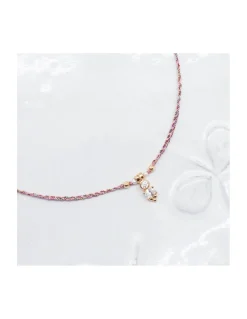 BIANCA - COLLIER CHARM ZIRCON, PERLES D'EAU DOUCE ET PERLES PLAQUÉES OR SUR CORDON LUREX