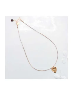 BIANCA - COLLIER MÉDAILLE COEUR VINTAGE SUR CORDON LUREX