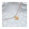 BIANCA - COLLIER MÉDAILLE FLEUR DE TIARE N°2 SUR CORDON LUREX