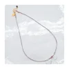 BIANCA - COLLIER TOURMALINE PICASSO (COULEUR AU CHOIX) ET MORGANITES SUR TRESSE LUREX