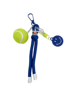 BIJOU DE SAC - BALLE DE TENNIS ET SMILEY - BLEU FONCÉ