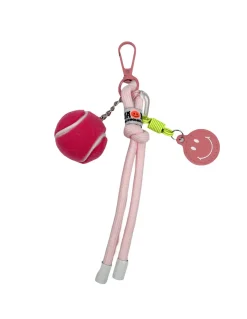 BIJOU DE SAC - BALLE DE TENNIS ET SMILEY - ROSE