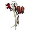 BIJOU DE SAC - COEUR, NOEUD ET FLEUR - ROUGE