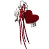 BIJOU DE SAC - COEUR, TOUR EIFFEL ET FLEUR - ROUGE