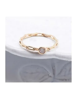 BINGO - BAGUE CAMBRIDGE PLAQUÉE OR ET ZIRCON BLANC